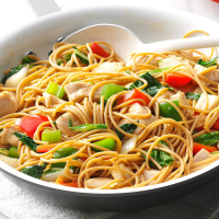 Chicken Stir-Fry with Noodles Recipe: How to Make It - Taste of Home: Find Recipes, Appetizers, Desserts, Holiday Recipes & Healthy Cooking Tips image