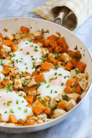 Skillet Sweet Potato Chicken Hash with Eggs - Skinnytaste image