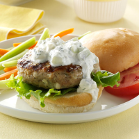 Greek-Style Chicken Burgers Recipe: How to Make It image