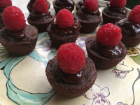 Mini Dessert Brownies with Raspberries Recipe | Allrecipes image