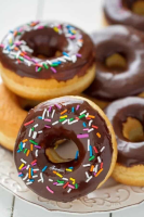 Chocolate Frosted Donuts with Sprinkles - Life Made Sweeter image