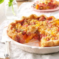 Juicy Peach & Strawberry Crumb Pie Recipe: How to Make It image