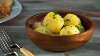 Tourned Steamed Potatoes | Martha Stewart image