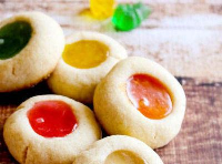 Gummy Bear Thumbprint Cookies | Just A Pinch Recipes image