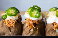 Spicy Ranch Pulled Chicken Loaded Baked Potatoes | Hidden ... image