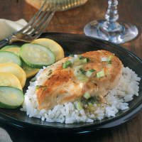 Chicken with Green Onion Sauce Recipe | MyRecipes image