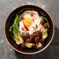 Minced Beef with Bok Choy and Fried Egg Recipe | MyRecipes image