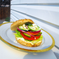 Fresh Veggie Bagel Sandwich Recipe | Allrecipes image