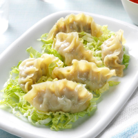 Healthy Steamed Dumplings Recipe: How to Make It - Taste of Home: Find Recipes, Appetizers, Desserts, Holiday Recipes & Healthy Cooking Tips image