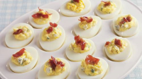 BLUE CHEESE DEVILED EGGS WITH BACON RECIPES