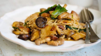 Wok-fried pork belly and mushrooms Recipe | Good Food image