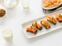 Smoked Salmon Toasts Recipe | Bobby Flay | Food Network image