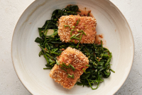Sesame Tofu With Coconut-Lime Dressing and Spinach Recipe ... image