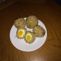 Baked Scotch Eggs With Mustard Sauce Recipe - Food.com image