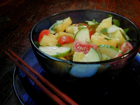 Cucumber, Tomato, and Pineapple Salad With Asian Dressing ... image