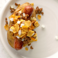 Chili Dog Baked Potatoes Recipe: How to Make It image