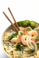 Asian Noodle Soup with Shrimp and Wontons - The Lemon Bowl® image