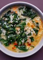 Cheesy Rice Porridge With Greens Recipe | Bon Appétit image