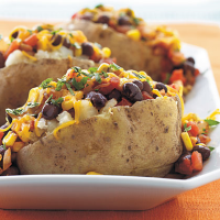 Black Bean and Corn-Topped Potatoes Recipe | MyRecipes image