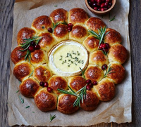 Festive filled brioche centrepiece with baked camembert ... image