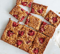 Raspberry honey flapjacks recipe | BBC Good Food image
