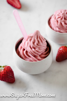 Keto Low-Carb Strawberry Frozen Yogurt - Sugar-Free Mom image