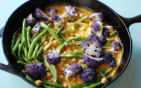 Purple Cauliflower Peanut Coconut Curry [Vegan] - One ... image