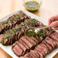 Charcoal-Grilled Argentine Steaks with Chimichurri Sauce ... image