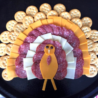 Thanksgiving Turkey-Shaped Cheese Platter Appetizer Recipe ... image