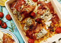 Baked cod with prosciutto | Sainsbury's Recipes image