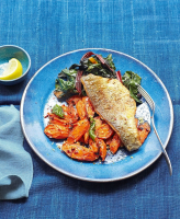 Pan-fried fish, spicy carrots & preserved lemon recipe ... image