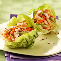 Chicken Lettuce Wraps Recipe: How to Make It - Taste of Home: Find Recipes, Appetizers, Desserts, Holiday Recipes & Healthy Cooking Tips image