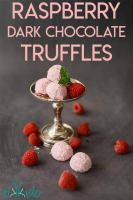 Raspberry Dark Chocolate Truffles Recipe | Tikkido.com image