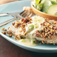 Pecan Chicken with Blue Cheese Sauce Recipe: How to Make It image