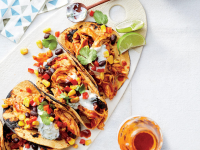 BBQ Chicken-and-Black Bean Tacos Recipe | Cooking Light image