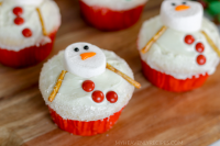 Easy Melted Snowman Cupcakes - myheavenlyrecipes.com image