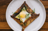 Buckwheat Crepes with Creamy Leeks and Baked Eggs Recipe ... image