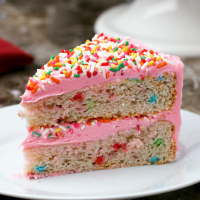 Baked Strawberry Ice Cream Sprinkle Cake Recipe by Tasty image