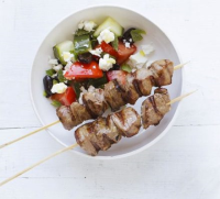 Lamb kebabs & Greek salad recipe | BBC Good Food image