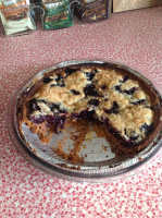 Blueberry Pie with Graham Cracker Crust and Crumb Topping ... image