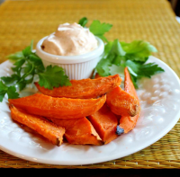 Baked Yam Fries with Dip Recipe | Allrecipes image