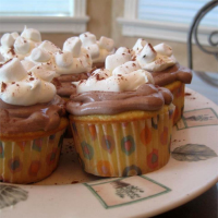 Hot Chocolate Cupcakes with Whipped Topping | Allrecipes image