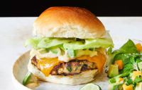 Smashed Chicken Burgers With Cheddar and Parsley Recipe ... image