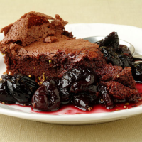 Fallen Chocolate Cake with Cherry Red Wine Sauce Recipe ... image