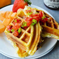 Egg and Cheese Waffle Sandwiches Recipe - Food Fanatic image