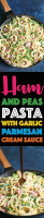Ham and Peas Pasta with Garlic Parmesan Cream Sauce - Damn ... image