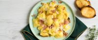 Four Cheeses Ravioli With Prosciutto, Toasted Bread And ... image