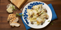 Grilled Chicken & Mozzarella Ravioli with Mushrooms and ... image