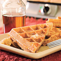 Oatmeal-Honey Waffles Recipe | MyRecipes image