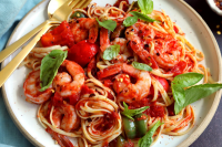Linguine With Sautéed Shrimp, Tomatoes and Peppers Recipe ... image